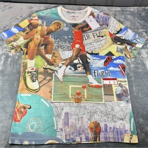 Jordan Flight Essentials Short Sleeve T Shirt Mens L Graphic All Over Print NWT